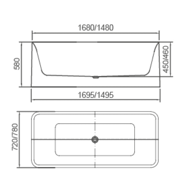 PIAZA Square Free Standing Bath Tub