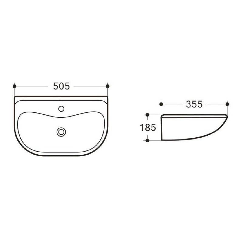 MOBI Wall Hung Basin WB 5035W - Blue Bathware 