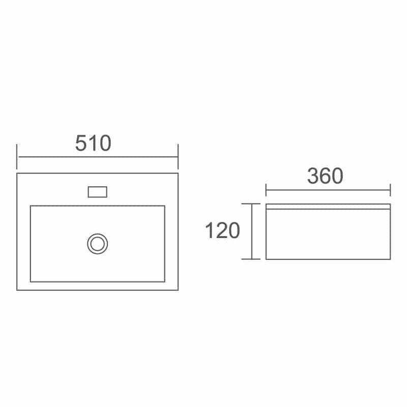 ACQUA Wall Hung Basin (WB 5136W)