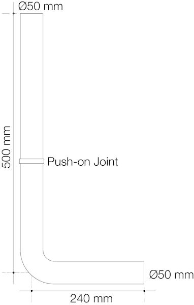 Stylus MID LEVEL FLUSH PIPE KIT - STYLUS