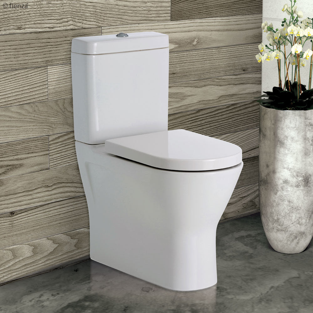 Fienza RAK Resort Back-to-Wall Toilet Suite, Gloss White with Top Inlet