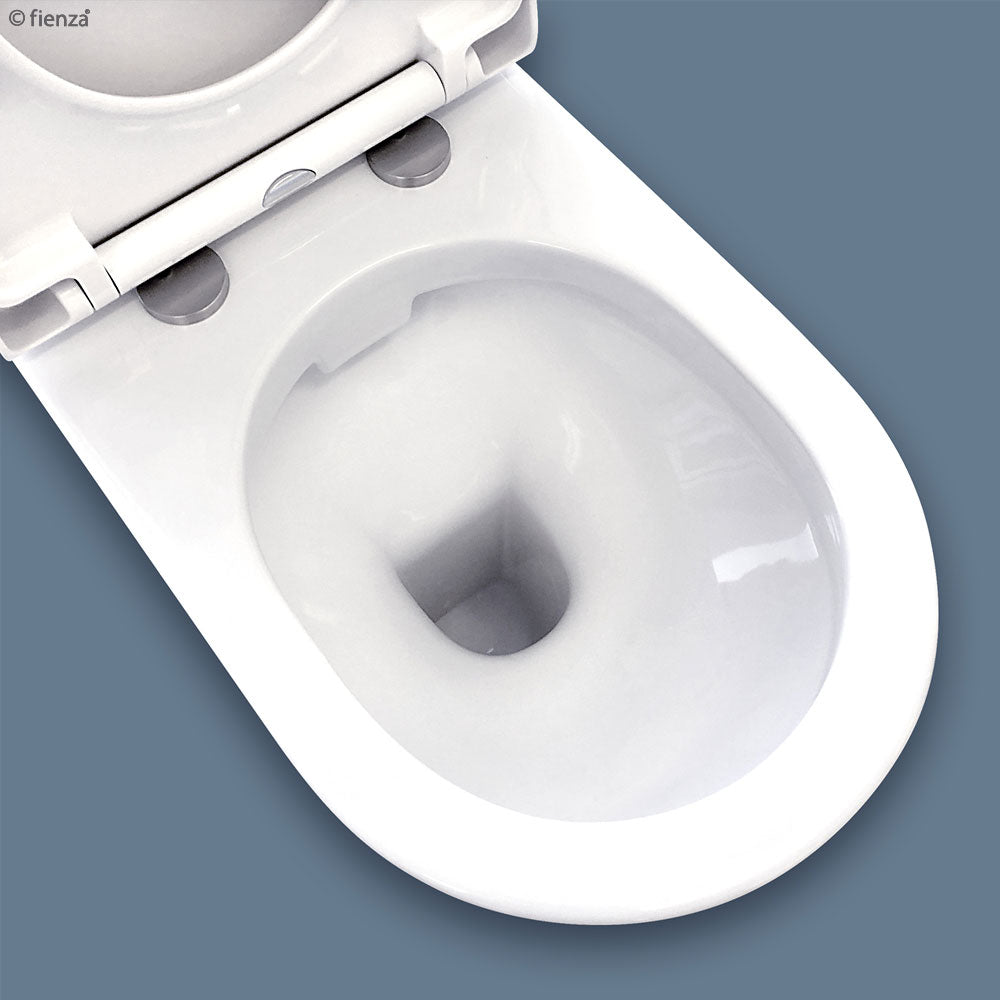Fienza RAK Resort Back-to-Wall Toilet Suite, Gloss White with Top Inlet