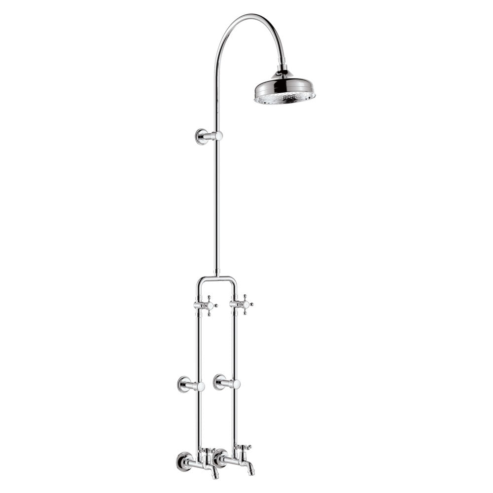 Lillian Exposed Rail Shower &amp; Bath Set - Chrome