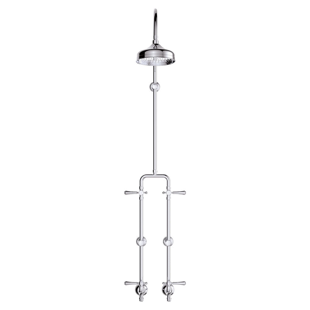 Lillian Lever Exposed Rail Shower & Bath Set - Chrome