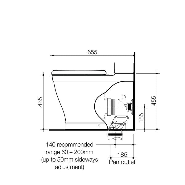Caroma Riviere Cleanflush® Wall Faced Close Coupled Bottom Inlet Pan