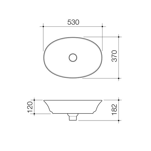 Caroma Riviere Above Counter Basin - No Tap Hole