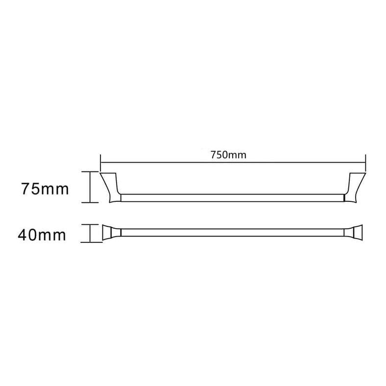 EXON 750mm Single Towel Rail - Blue Bathware 