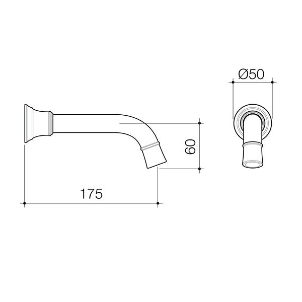 Caroma Riviere Wall Basin/Bath Outlet 175mm