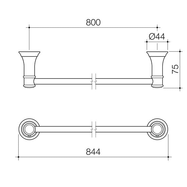 Caroma Riviere Single Towel Rail 800mm