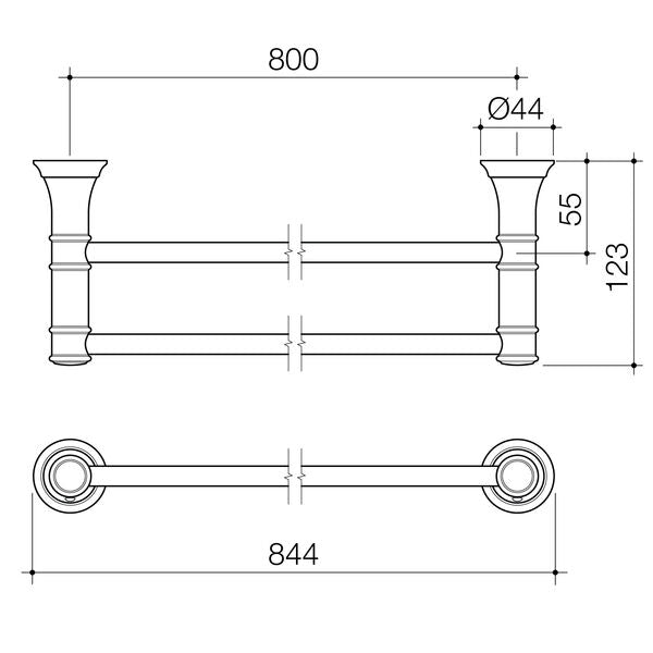 Caroma Riviere Double Towel Rail 800mm