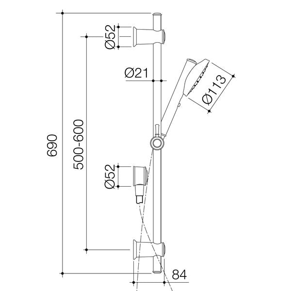 Caroma Riviere Rail Shower