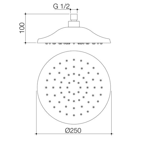 Caroma Riviere Rain Shower 250mm