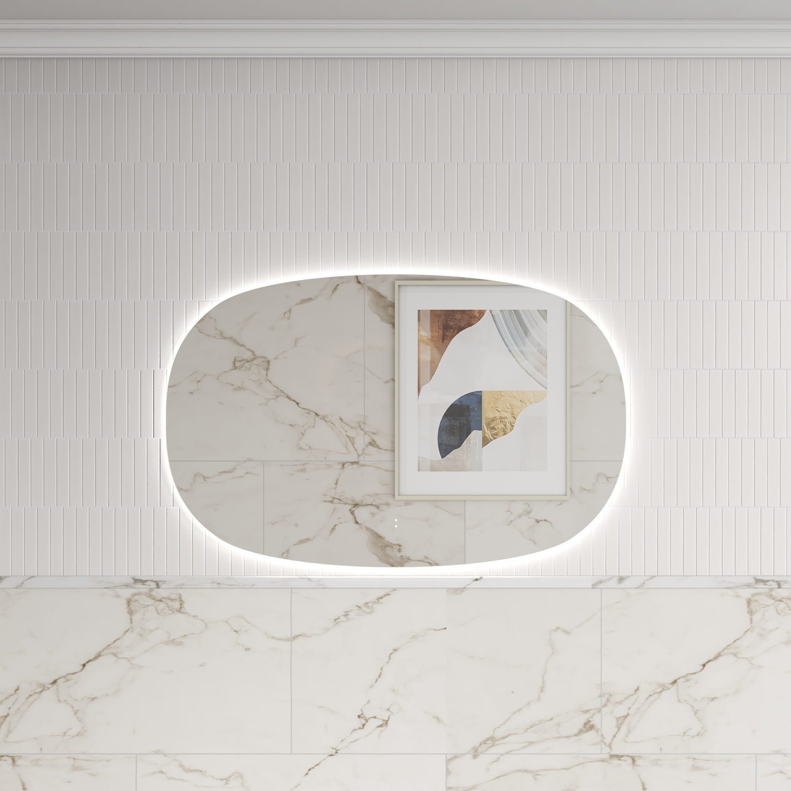 Aulic Valmont Horizontal LED Mirror, styled bathroom
