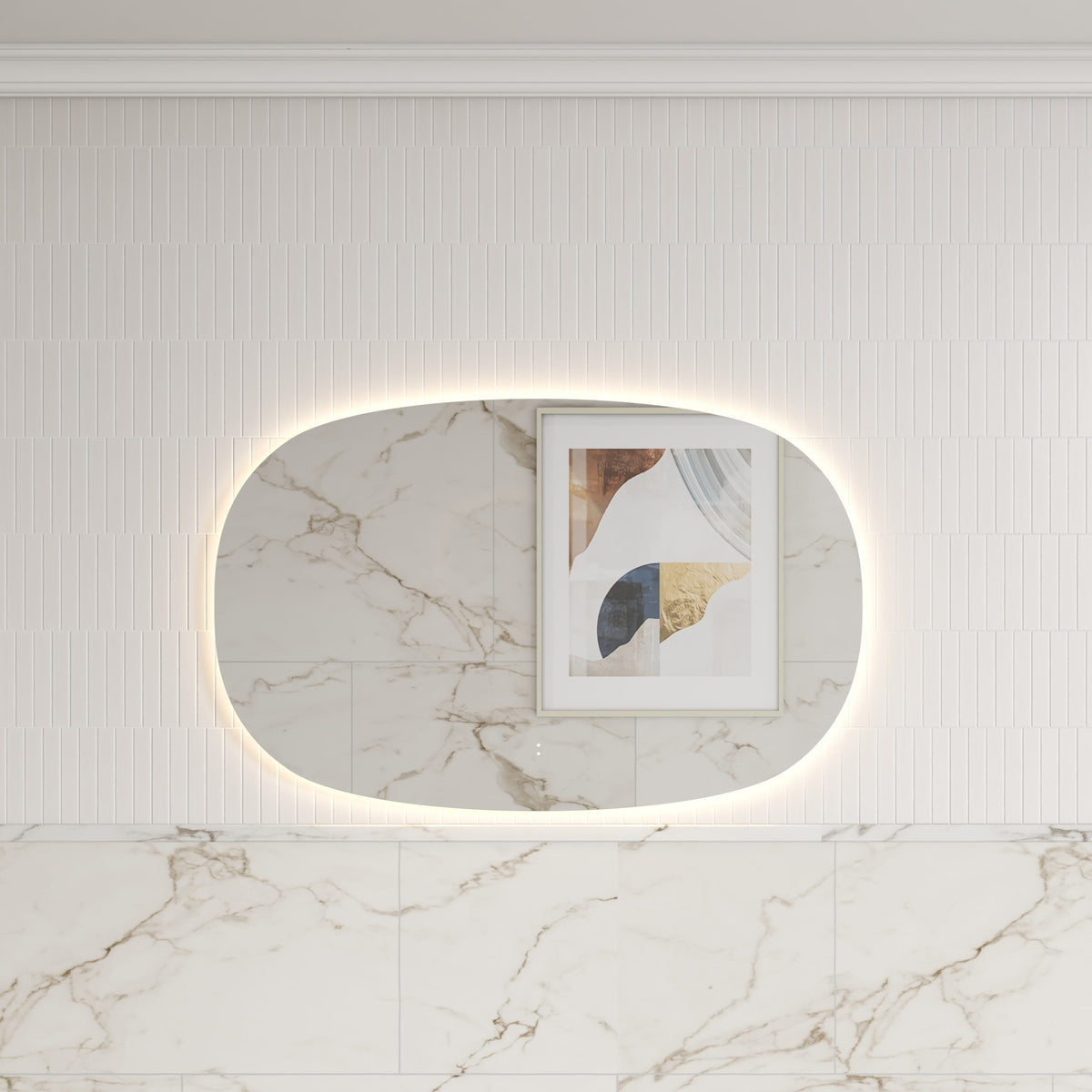 Aulic Valmont Horizontal LED Mirror, styled bathroom