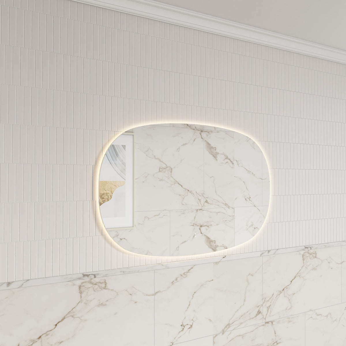 Aulic Valmont Horizontal LED Mirror, styled bathroom