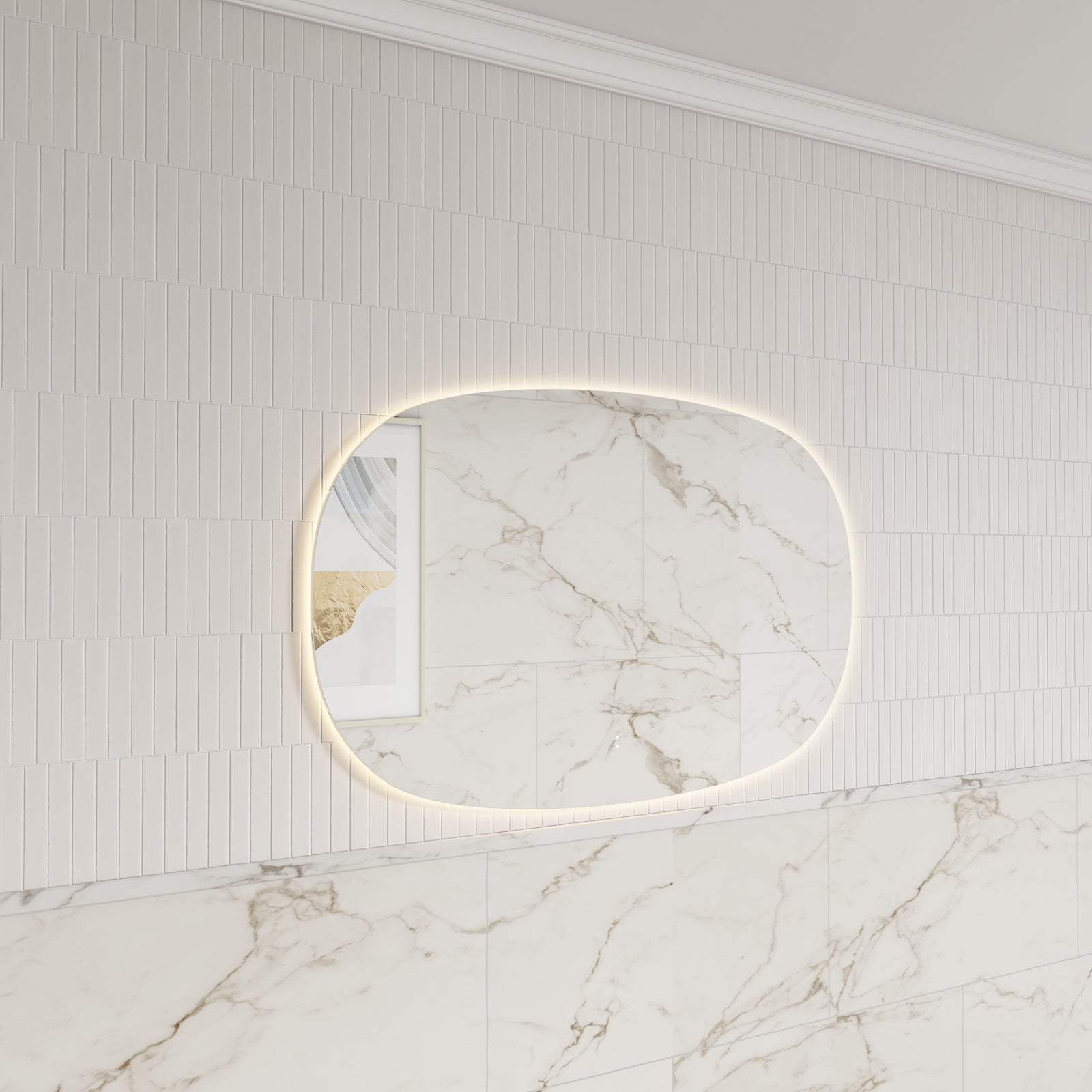Aulic Valmont Horizontal LED Mirror, styled bathroom