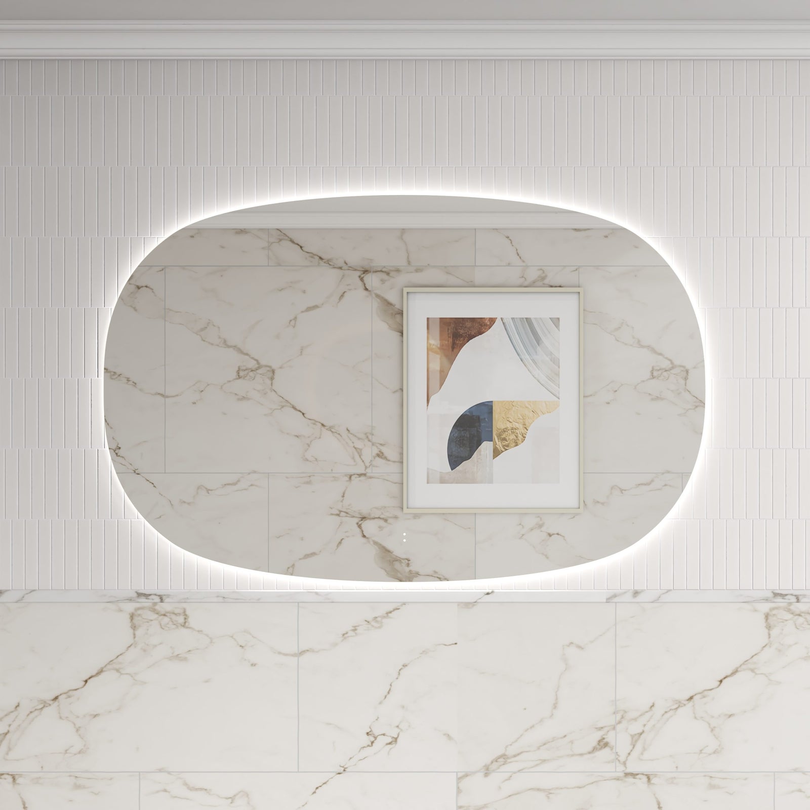 Aulic Valmont Horizontal LED Mirror, styled bathroom