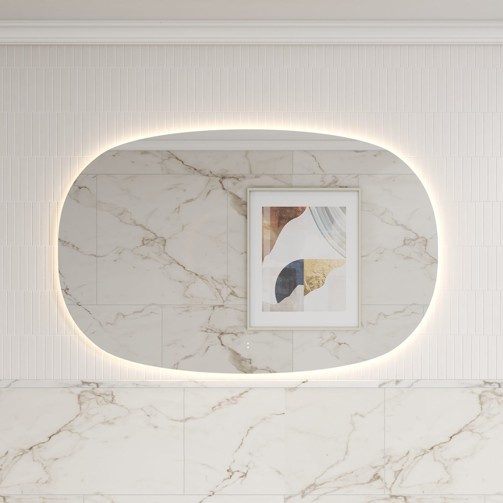 Aulic Valmont Horizontal LED Mirror, styled bathroom