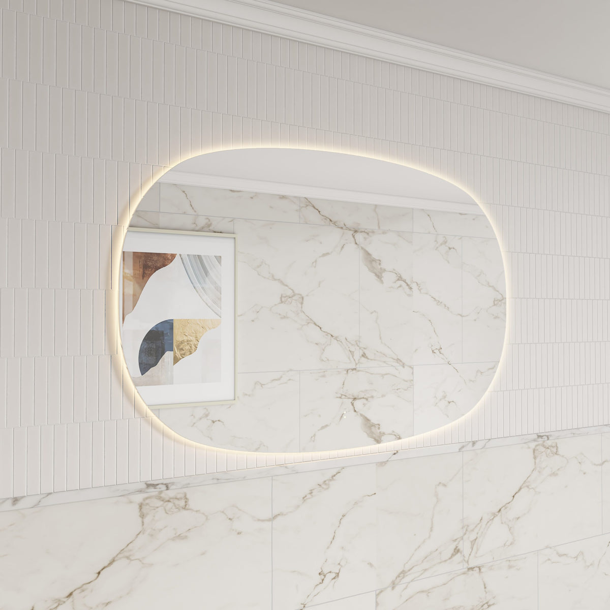 Aulic Valmont Horizontal LED Mirror, styled bathroom