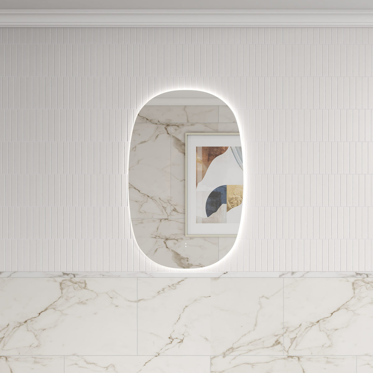 Aulic Valmont Vertical LED Mirror, styled bathroom