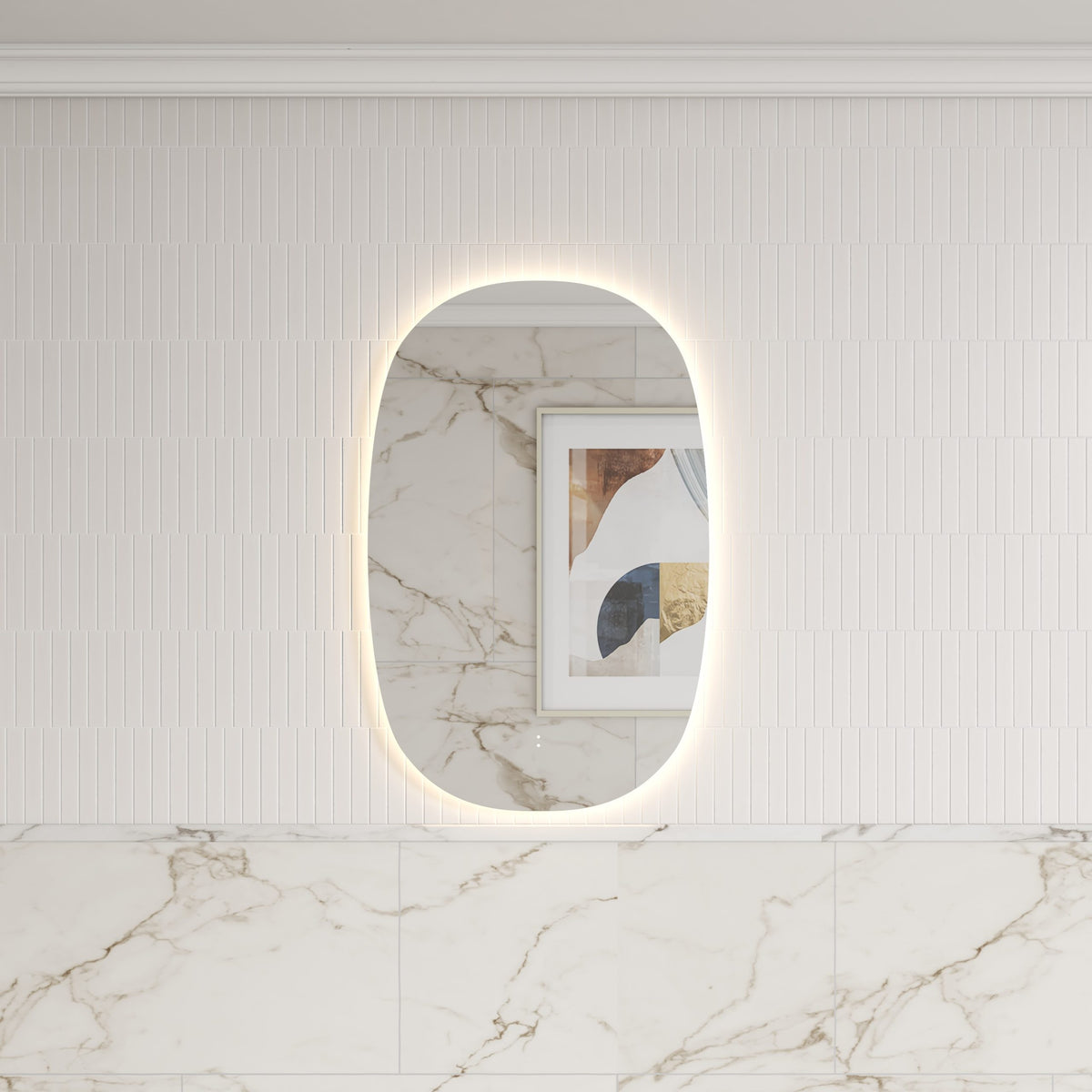 Aulic Valmont Vertical LED Mirror, styled bathroom