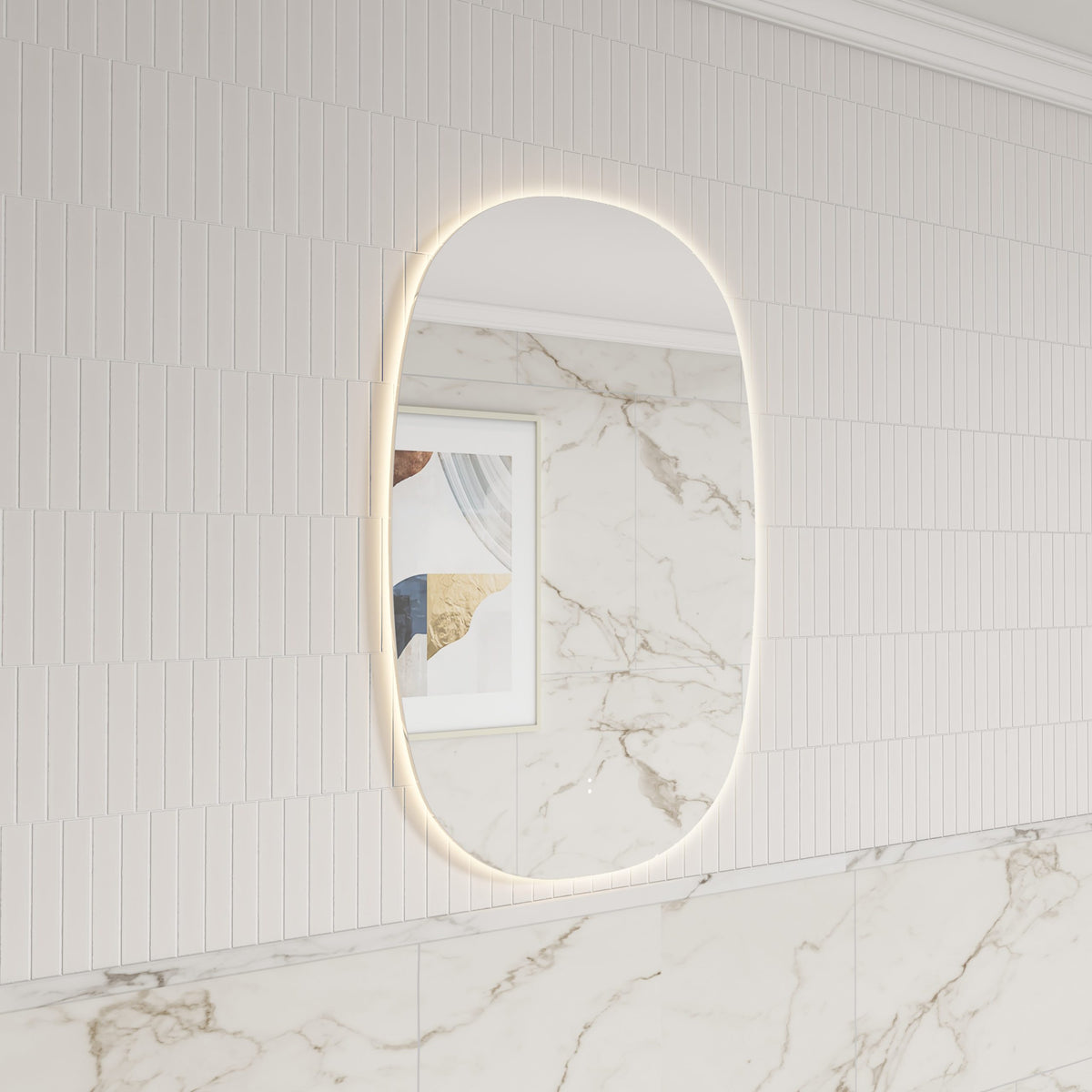Aulic Valmont Vertical LED Mirror, styled bathroom