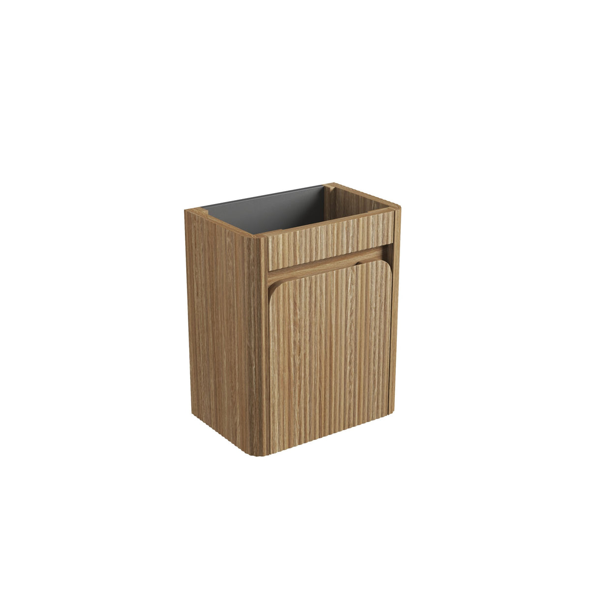Aulic Mini Hartelle Fluted Wall Hung Vanity 470mm in Harvest Oak