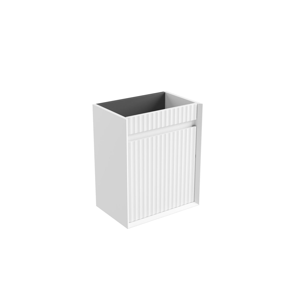 Aulic Mini Ravia Fluted Wall Hung Vanity 450mm in Matte White