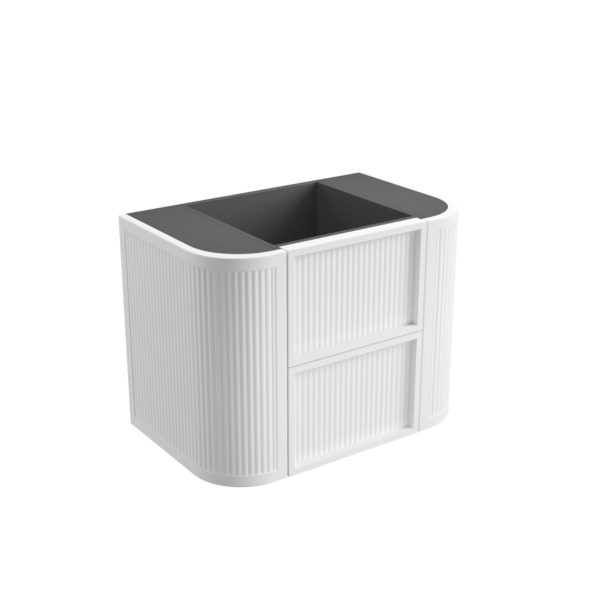 Aulic Ramee Fluted Wall Hung Vanity 750mm in Matte White