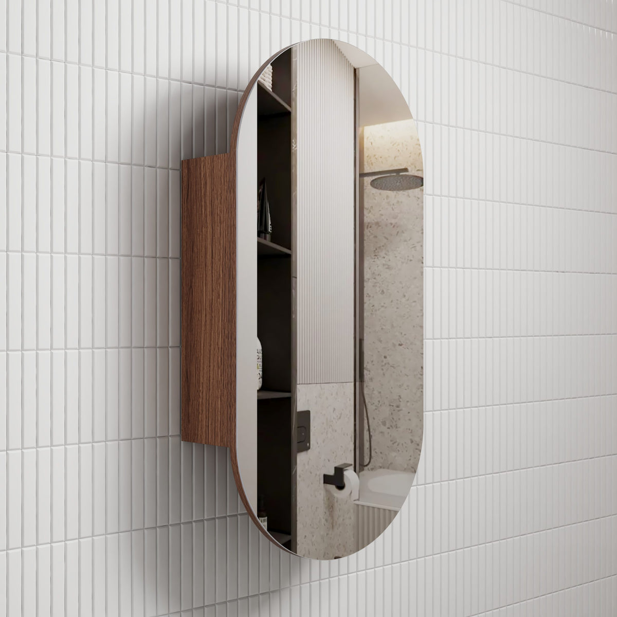 Aulic Beau Monde Oblong Shaving Cabinet Walnut