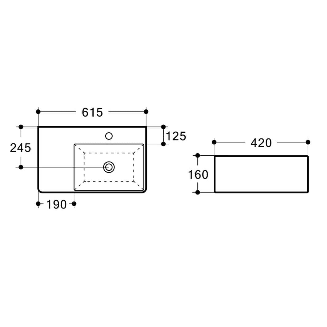 URBANO Wall Hung Basin (WB 6141)