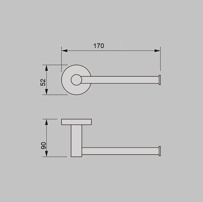 JESS Straight Toilet Roll Holder dimensions