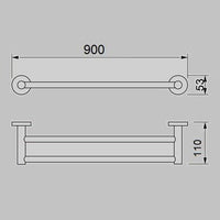 JESS 900mm Double Towel Rail