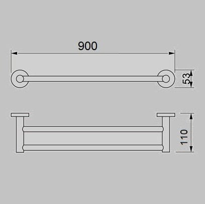 JESS 900mm Double Towel Rail - Blue Bathware 