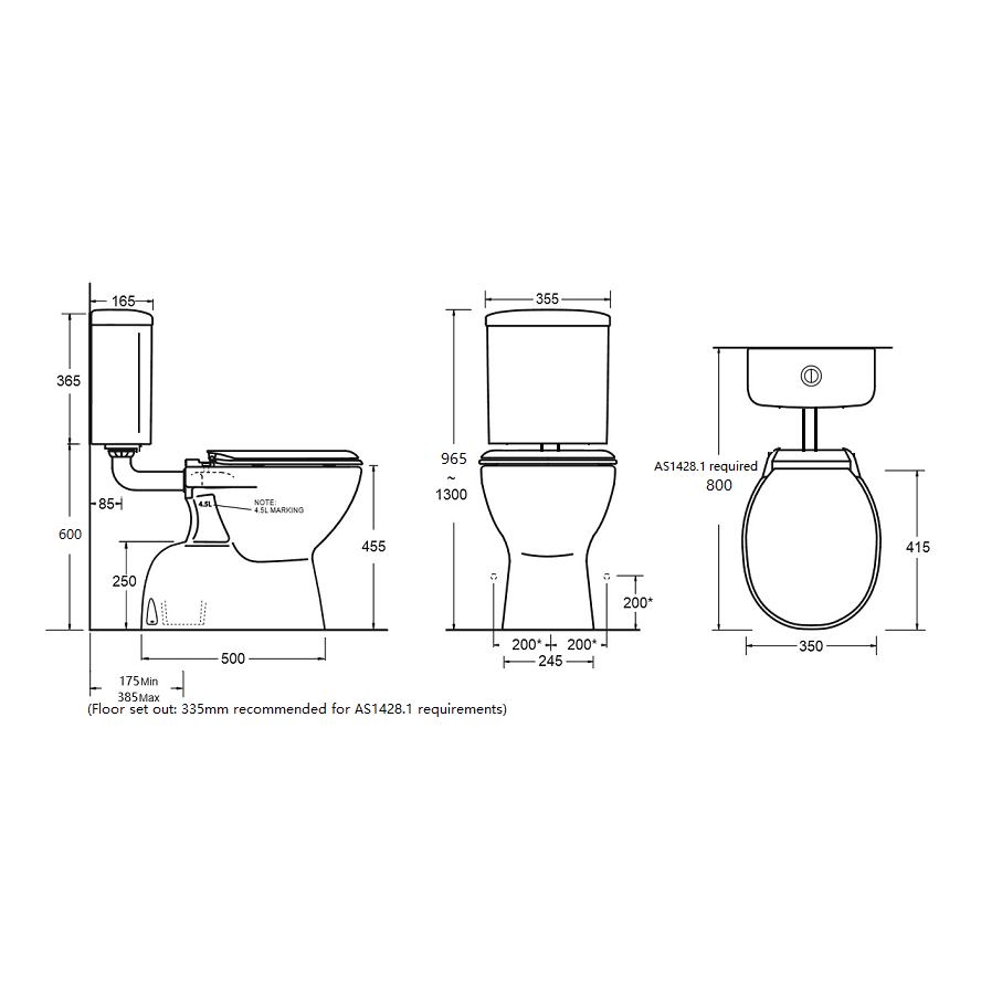 BESTCARE Toilet Suite - Blue Bathware 