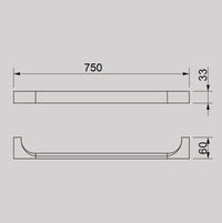 ACQUA 750mm Single Towel Rail