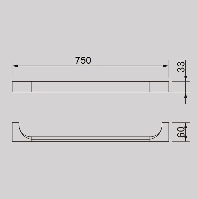 ACQUA 750mm Single Towel Rail - Blue Bathware 