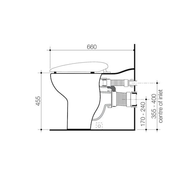 Caroma Flex Wall Faced Back Inlet Pan