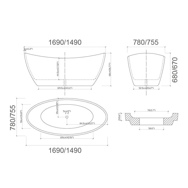 BRAVO Free Standing Bath Tub