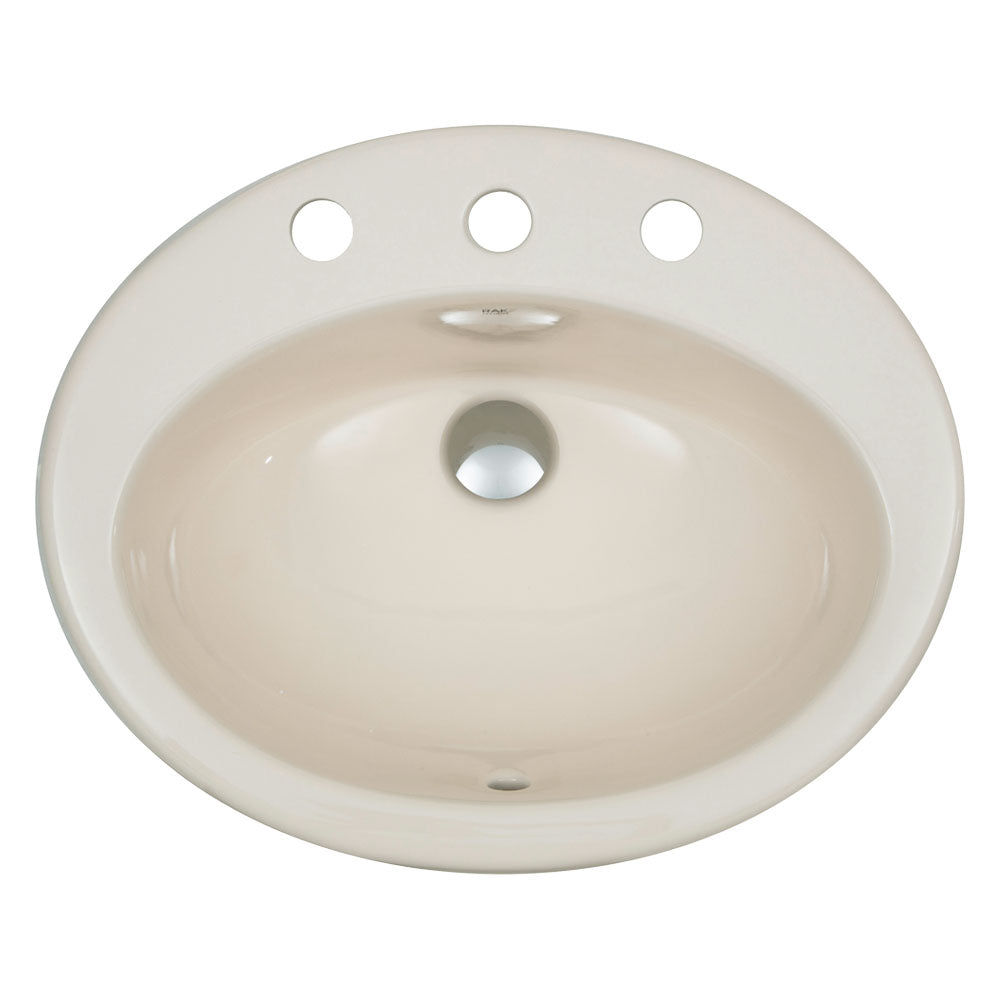 Fienza RAK Jessica Ivory Fully-Inset Basin, 3 Tap Holes