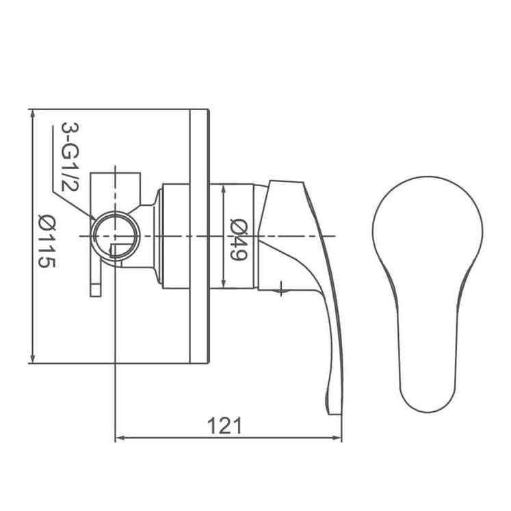 MOBI Shower Mixer WT 509B - Blue Bathware 