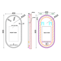 450mm ECLIPSE Oval LED Mirror