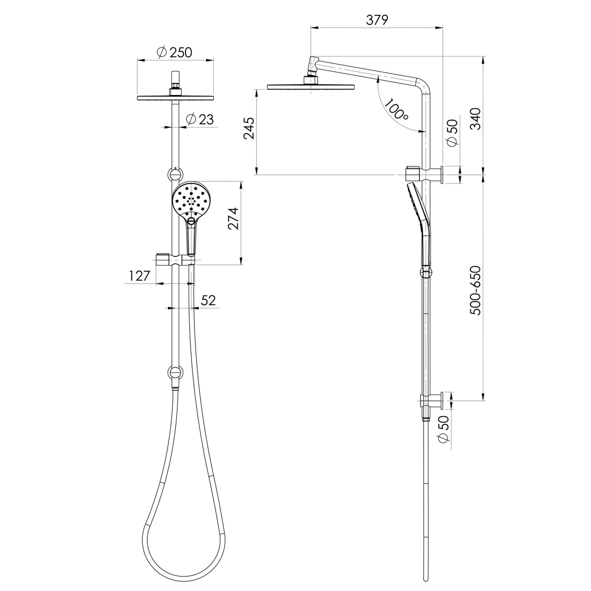 Phoenix Ormond Twin Shower