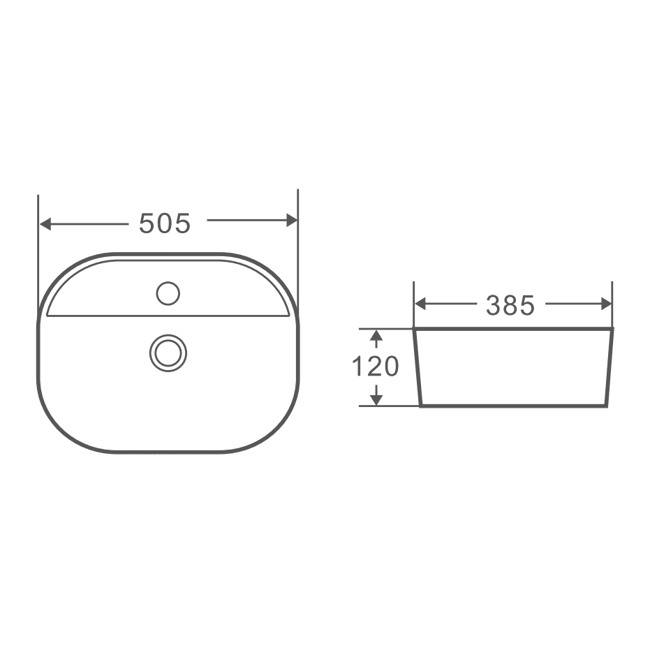 EXON Above Counter Basin WB 3850 - Blue Bathware 