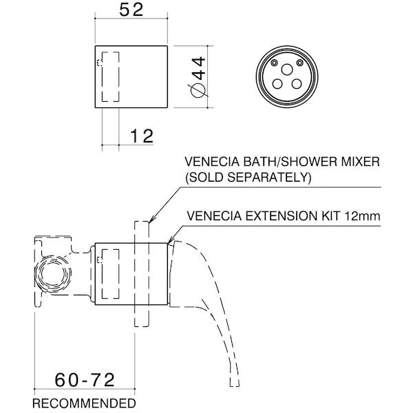 Stylus IN WALL MIXER BODY EXTN KIT 12MM VENECIA/KIP