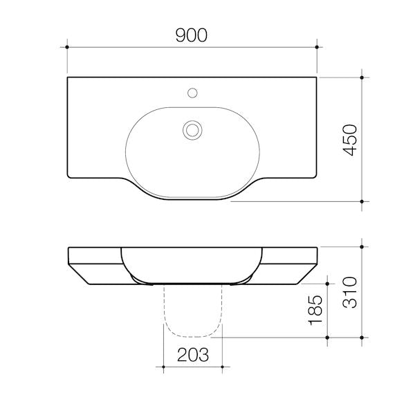 Caroma Opal® 900 Twin Wall Basin 0TH