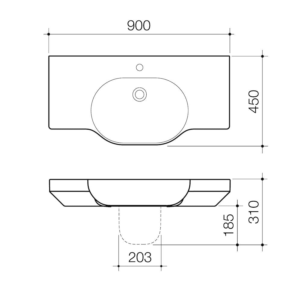 Caroma Opal® 900 Twin Wall Basin 0TH