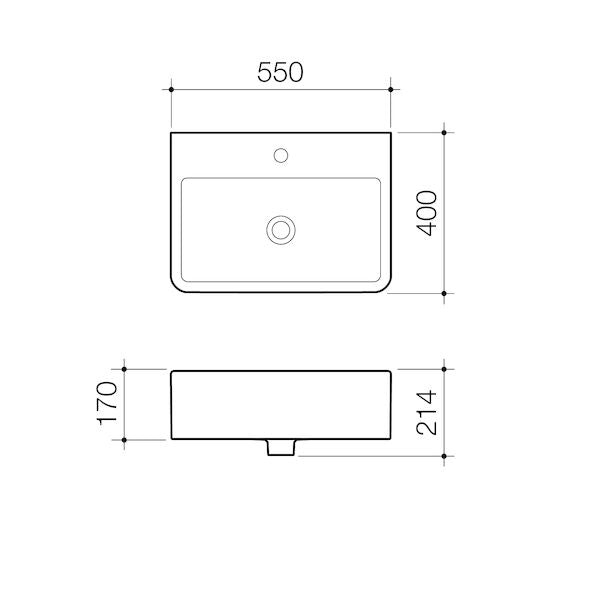 Caroma Cubus Wall Basin 1TH