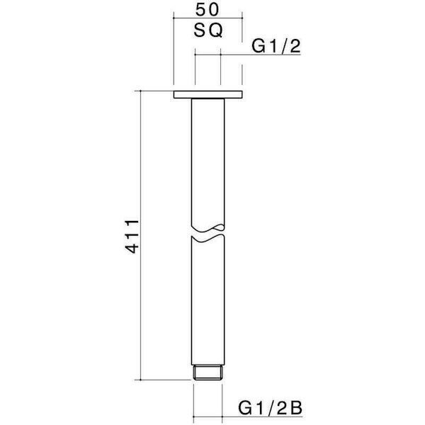 Dorf Epic Ceiling Shower Arm - 400mm