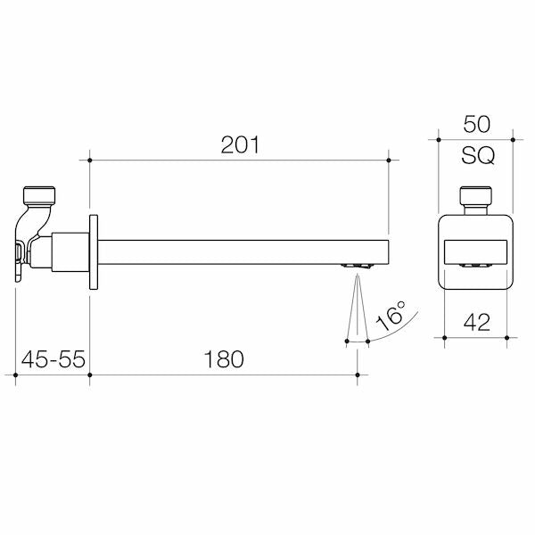 Dorf Epic Wall Basin Outlet 180mm